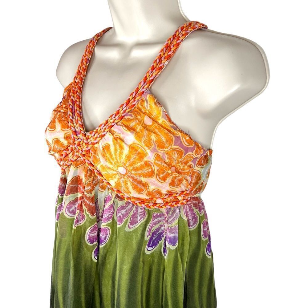 100% Silk Maxi Dress by ANNA SOPHIA Sleeveless Size Small - Picture 4 of 13